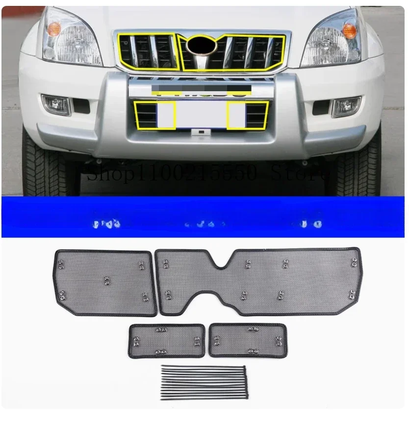 

For Toyota Land Cruiser Prado 120 J12 2003 2004 2005 2006 2007 2008 2009 Car Insect Screening Mesh Front Grille Insert Net