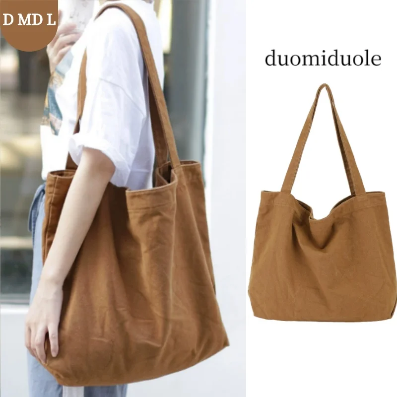 

Stylish Minimalist Canvas Shoulder Bag Women's Lightweight Large Tote Boho Chic Retro Handbag for Daily Use Travel Shopping