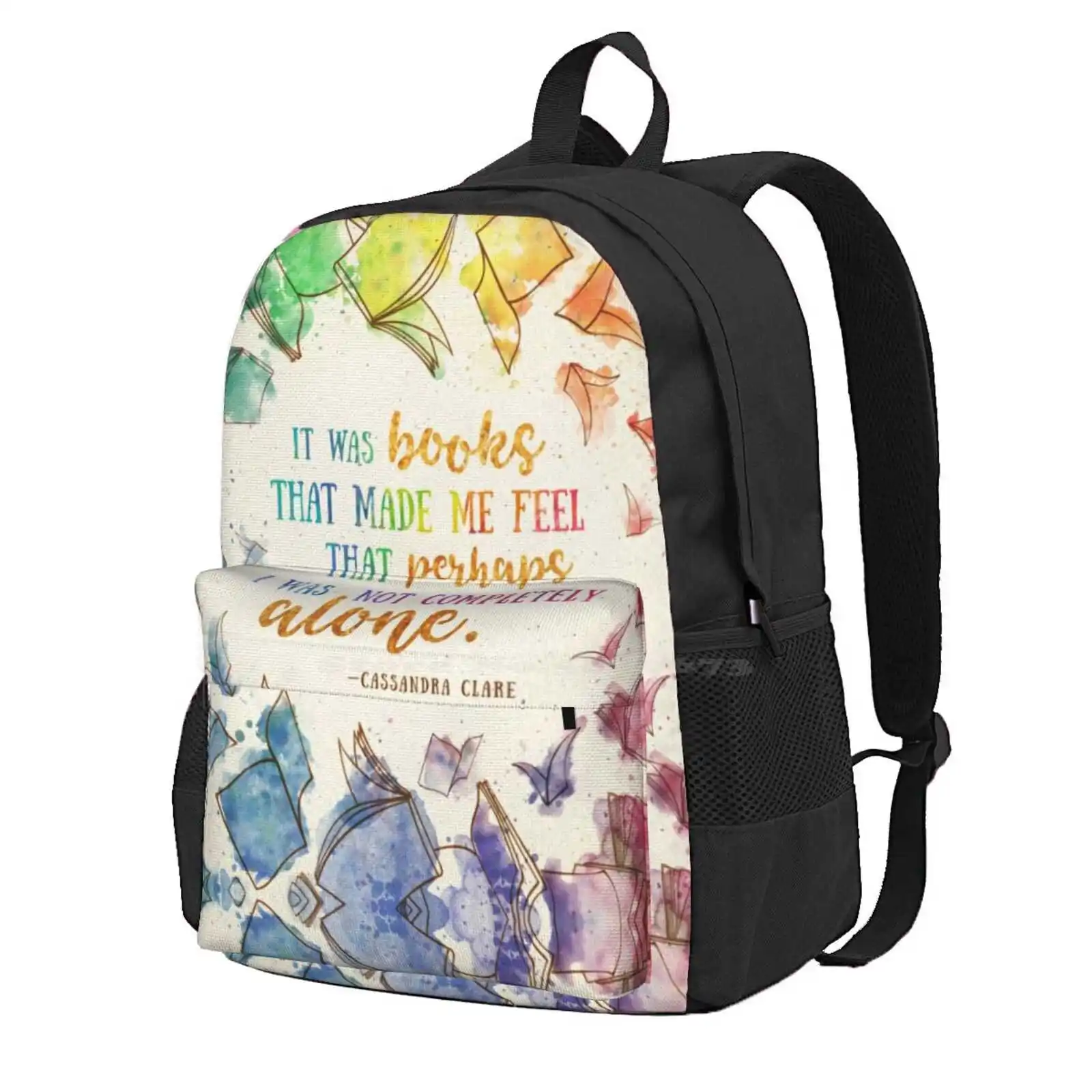 

It Was Books Hot Sale Schoolbag Backpack Fashion Bags Bookish Book Lover Bookworm Bibliophile Book Nerd Rainbow Spring