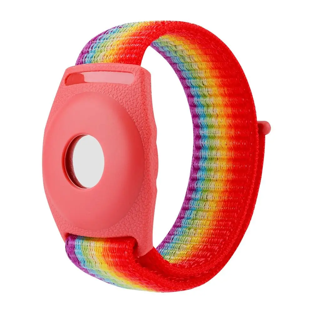 Adjustable Nylon Kids Wristband Anti-Scratch Replacement Tracker Holder Watch Strap Tracker Accessories for Apple AirTag