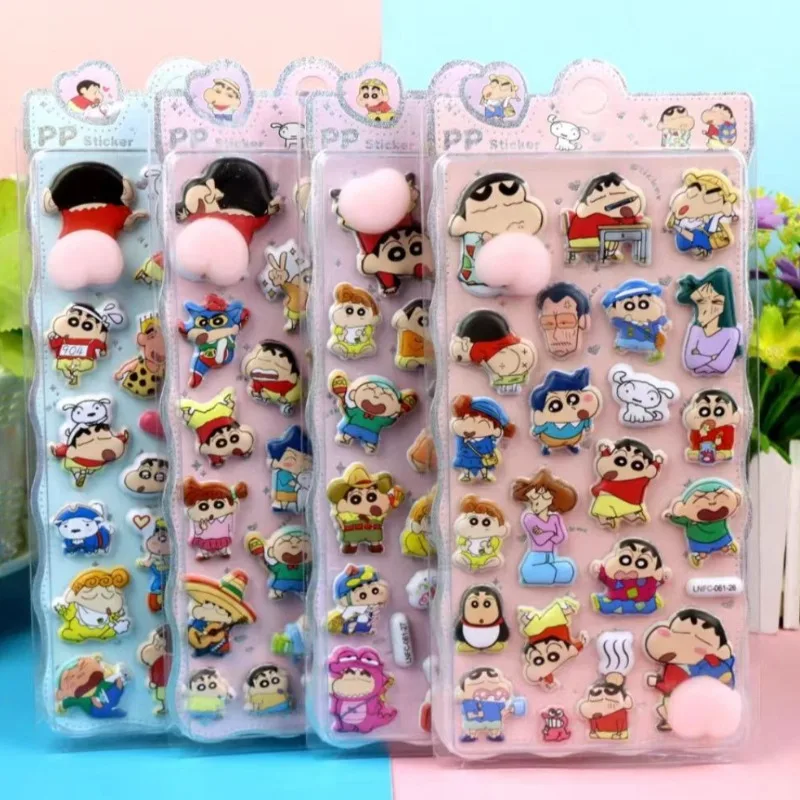 Nieuwe Crayon Shin Chan Decompressie Sticker Leuke Cartoon Creativiteit Driedimensionale Schuim Sticker Diy Telefoon Case Sticker