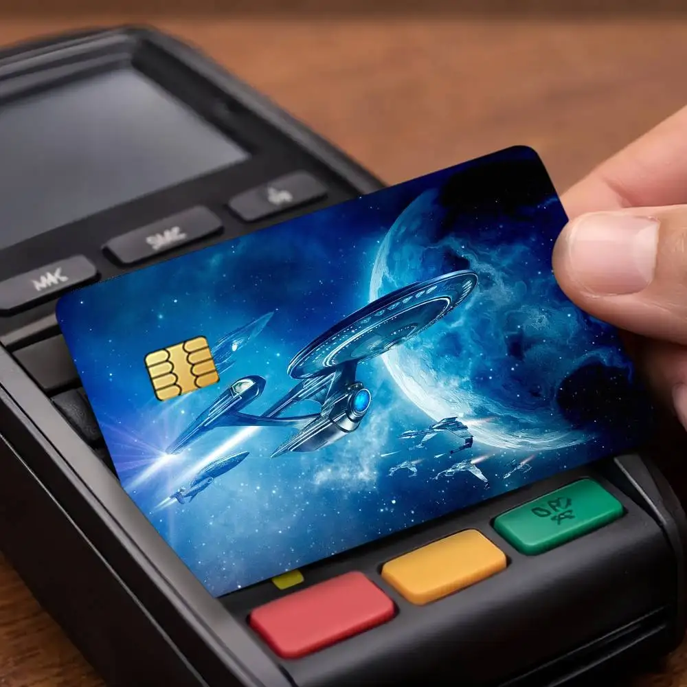 Fashion Cool S-Star T-Trek Credit Card Stickers Skin For Bank Debit Decorative Protection Scratch-resistant Gift 4PCS view 2
