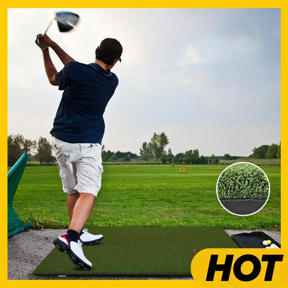

Тренажерный коврик для гольфа 5x5 футов с разметкой для чиппинга и драйвинга, 35 мм, искусственный газон, подарок для мужчин и пап