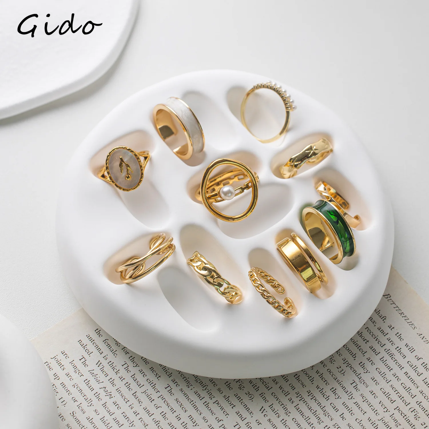 Handmade Gypsum Ring Trayblog Jewelry Storage Decorative Rings Tray Ring Slot Display Rack