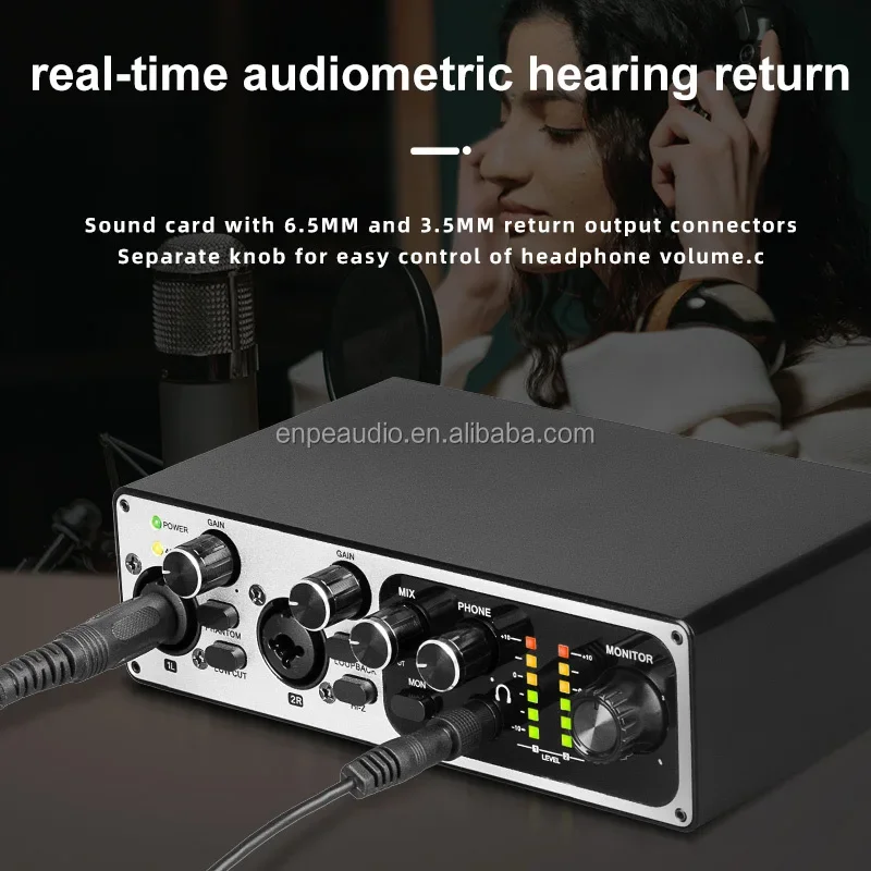 

Best USB Audio Interface 2 Channel Studio Recording Sound Card External Instrument Audio Cards & Mixers