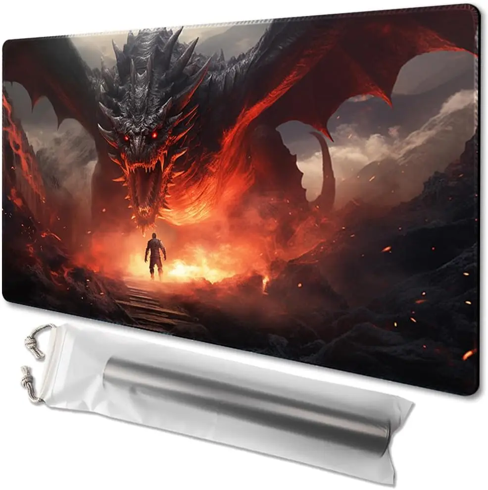 Board Game MTG Playmat Game Pad Size 60X35 CM Play Mats  Compatible for TCG CCG - Dragon Roar