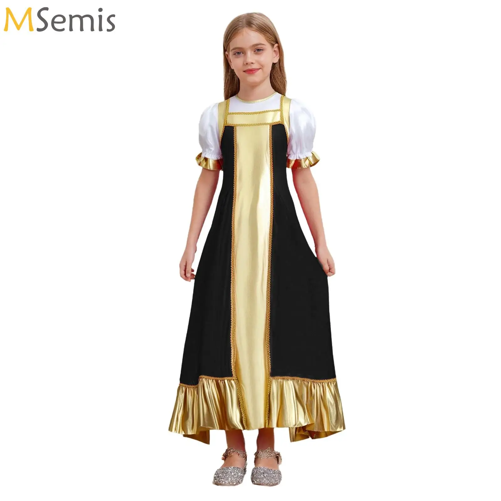 

Russian Dance Girl Costume Red Sarafan Folk Fancy Dress Kids Russian Traditional Clothing Halloween Party Cosplay Clothes