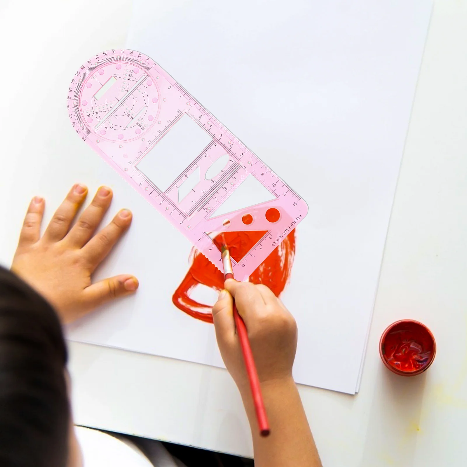 مجموعة مساطر الرسم الهندسي تصميم مسطرة تعلم الرياضيات للاستخدام المنزلي والمكتب والمدرسة بأنماط جميلة مختلفة