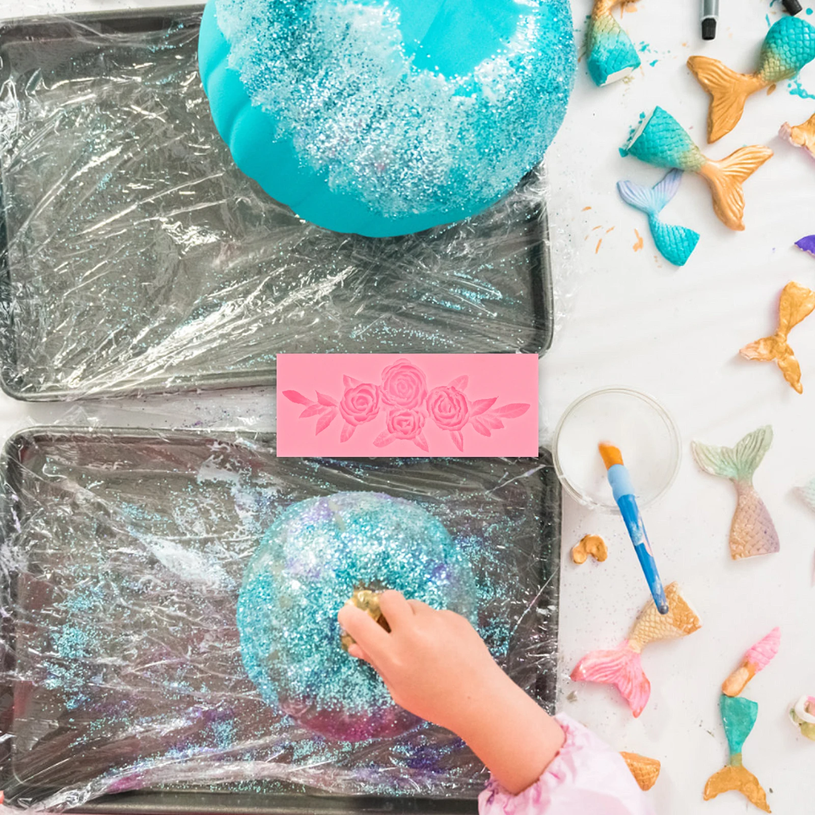 

Rose Flower Silicone Mold 3D Floral Resin Mould DIY Decor Epoxy Casting for Crafts Flexible Non Stick Rose Mold Silicone