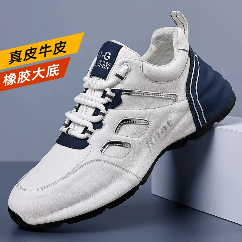 First layer cowhide board shoes leather casual shoes trend flat shoes men Sneakers Male casual  Trainer Race Breathable Shoes