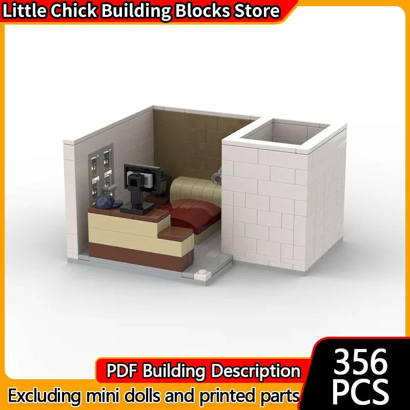 

Модель City Street View MOC, строительные кирпичи, дом, спальня, сцена, модульная технология, детские праздничные подарки, сборка игрушек, костюм