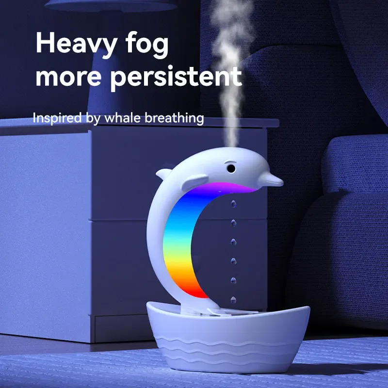 New Style Anti Gravity Humidifier Desktop Dolphin Speaker Ambient Light Bass Bluetooth Speaker Home Atomizer