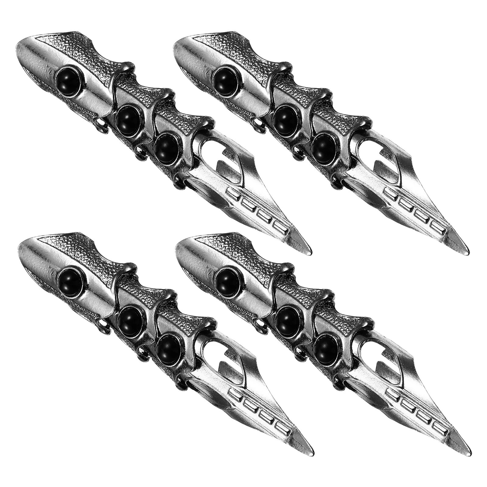 4 قطع من البنصر الطويل القابل للتعديل، حلقة مخلب معدنية رائعة، دعامة Steampunk القوطية لملحقات مهرجان الحفلات التنكرية