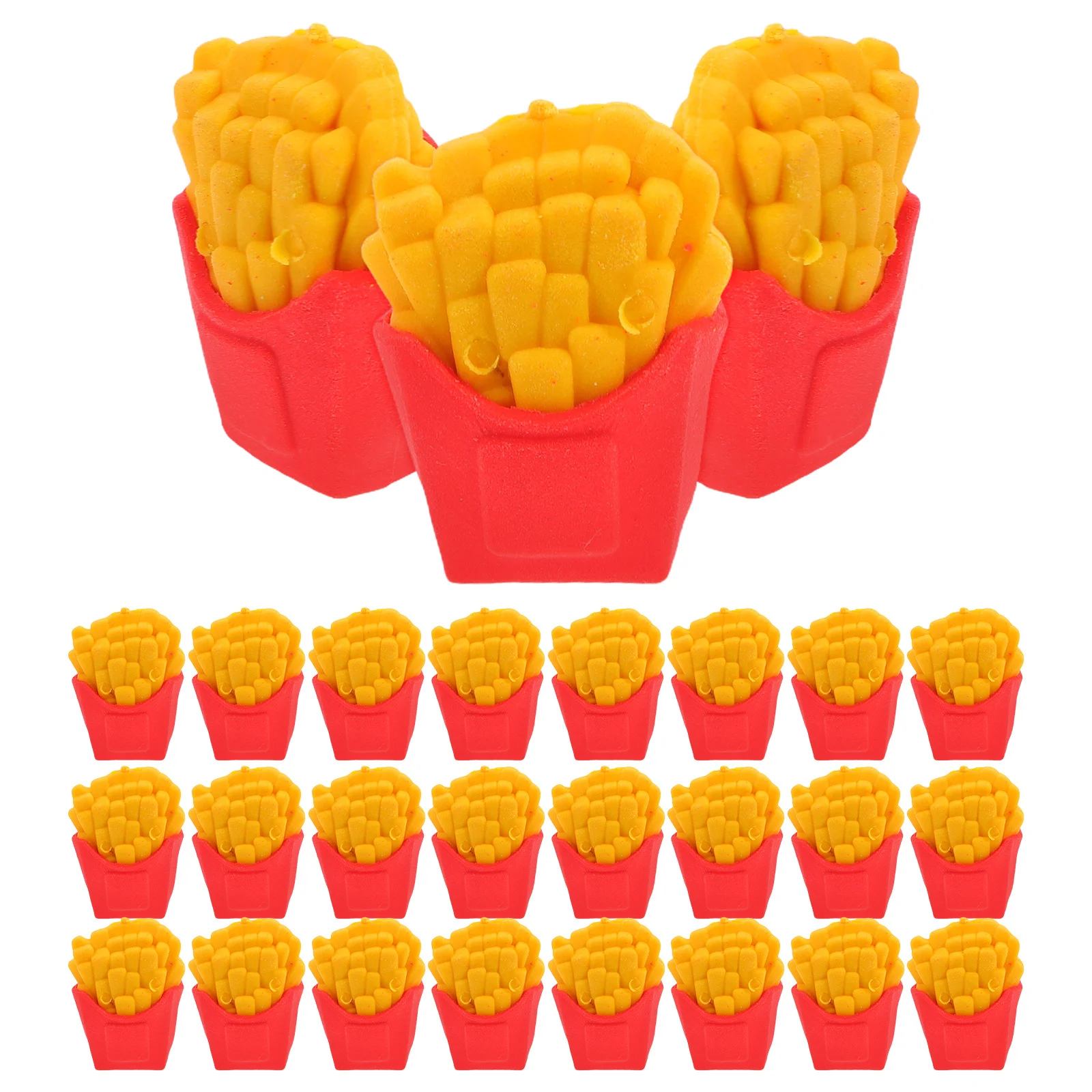 30 قطعة محايات البطاطس المقلية اللطيفة شكل طعام صغير للأطفال اللوازم المدرسية محو علامات قلم رصاص الجدة الفصول الدراسية جوائز الطالب