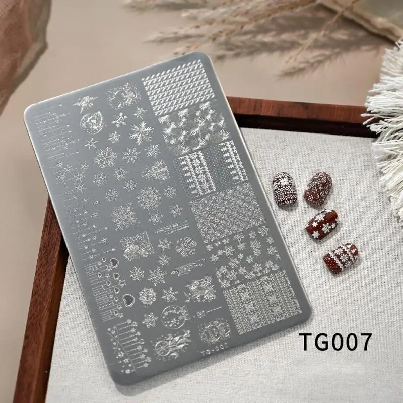 

Reusable Plate Snowflake Theme Manicure Stencil Easy Transfer Design