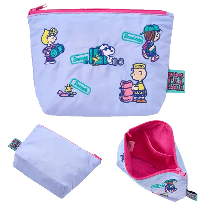 Snoopy kosmetyczka moda damska przenośne podróżne torby do przechowywania kosmetyków Cartoon etui na zamek błyskawiczny organizer na przybory toaletowe torba prezenty