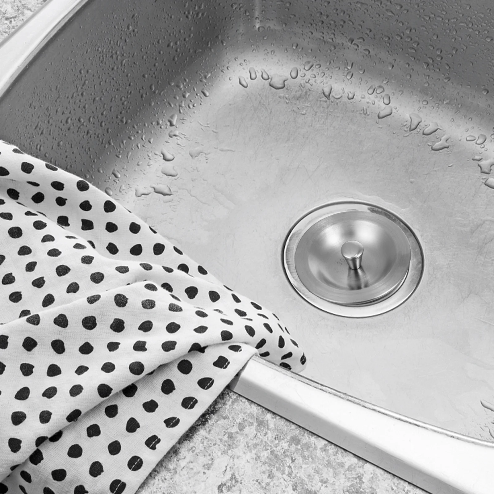 

1pcs Stainless Steel Sink Stopper For Kitchen Drain Garbage Disposal Flat Suction Metal Plug Easy Removal Kitchen Supplies