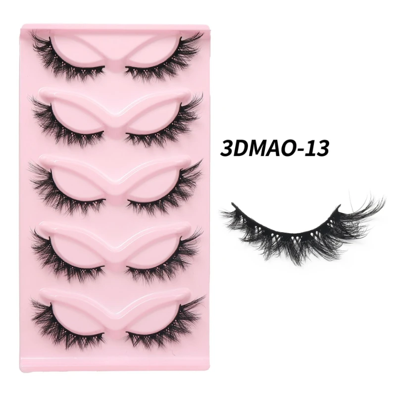 Katzenauge Wimpern 3d natürliche falsche Wimpern flauschige weiche Großhandel Kreuz 5 Paar Manga Wimpern wispy natürliche Verlängerung Make-up