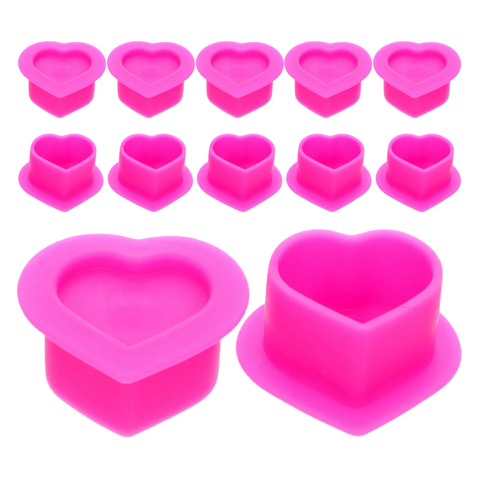 

200Pcs Heart-Shaped Silicone Pigment Cups Stable Ink Holders for Tattoo Makeup Beauty Supplies Cleaning Tools Heart Ink Cups