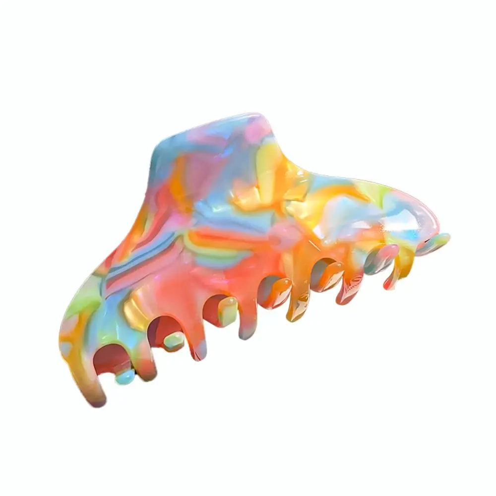 

Solid Color Fresh Acetate Hair Claw Leopard Printing Hair Clip Printing Shark Clip Shark Clip Hairpin Tortoiseshell Hair Claw