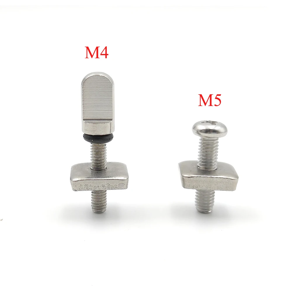 M4 M5 Stainless Steel Surf Fin Screws Plates Surfboard Longboard Fin Screw Channel Sliding Fin Box Plate Smart Screw