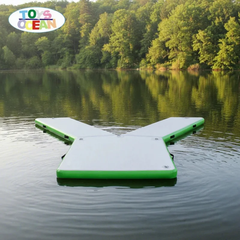 TOYS-OCEAN DWF Floating Jet Ski Platform Moto Boat Station Inflatable PVC Pontoon Dock Y for Yacht 100-500kg Capacity