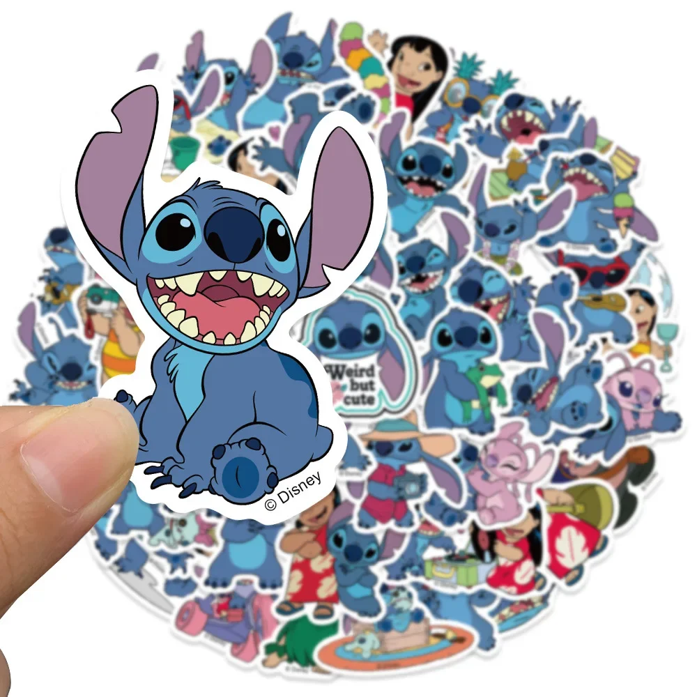 50PCS Cute Cartoon Lilo & Stitch Stickers DIY Diary Laptop Luggage Skateboard Graffiti Decals Fun Classic Toy