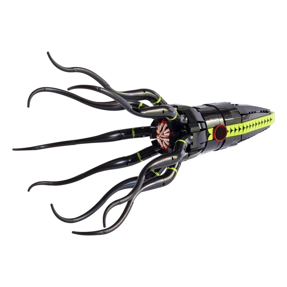 

MOC-220370 Blacks Giant Squid Building Blocks Model Horror Deep Sea Giant Squid Monster Bricks Assembly Toys Kids Birthday Gifts