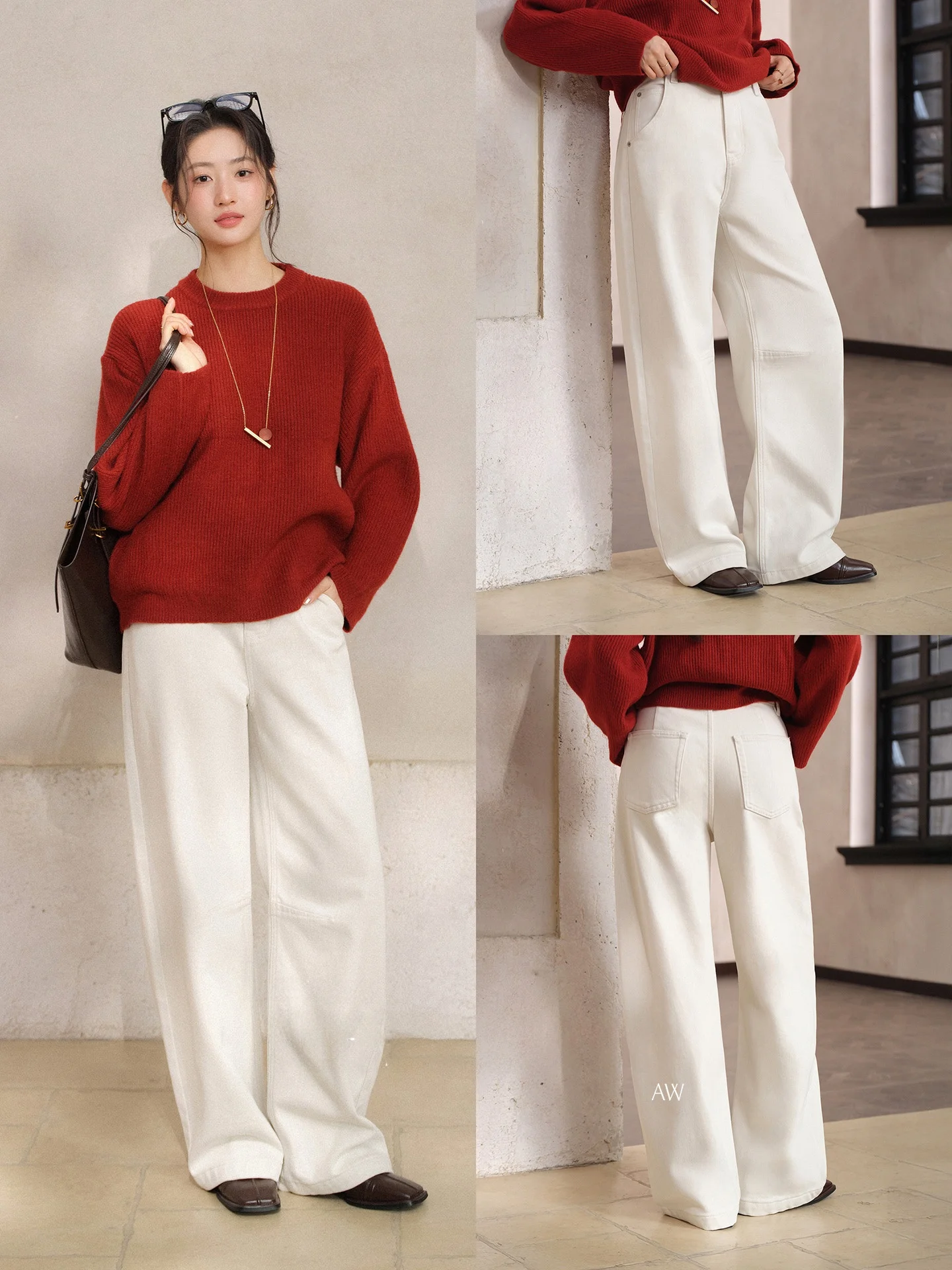 

bunny High Waist Fce Lined Women's Jeans Casual Loose Slimming High Waist Cotton Denim Pants Autumn Winter Faion
