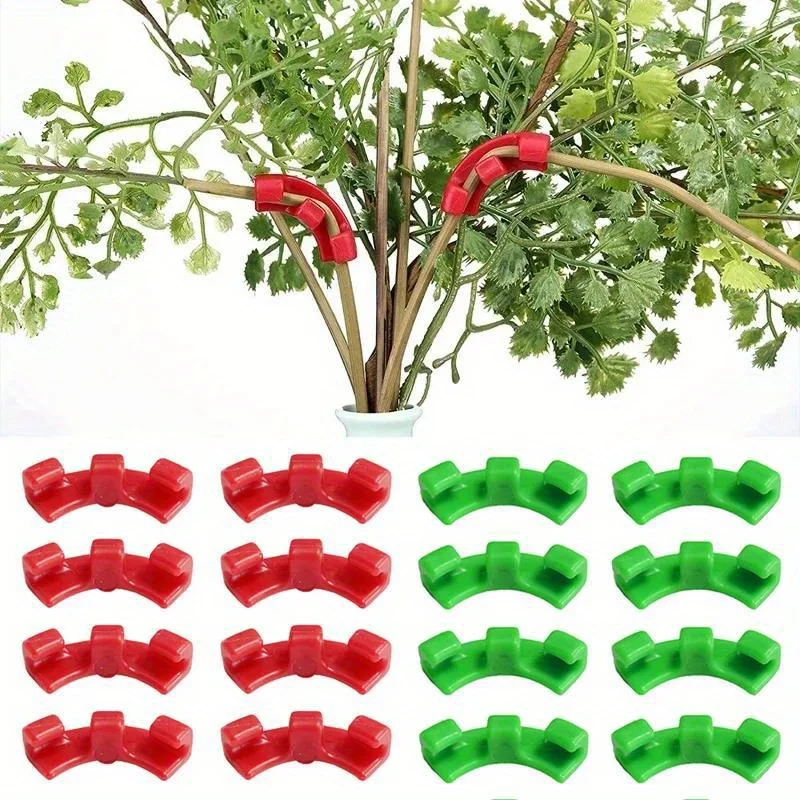 50pcs Plant Bending Clips, 90-Degree Adjustable Plastic Branch Benders, Growth Manipulation Training Clamps for Plant Stems