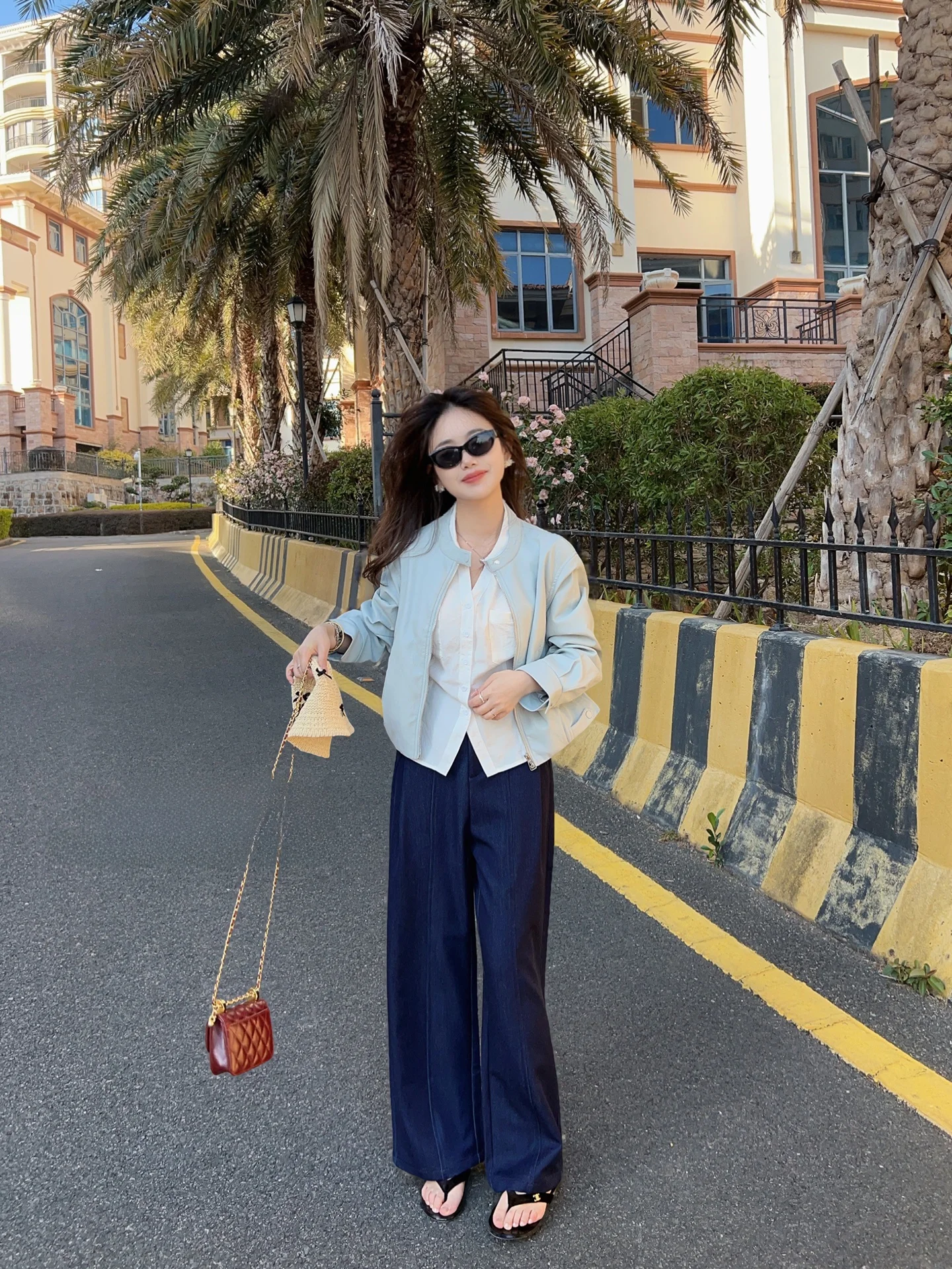 

High Waist Straight Leg Casual Pants Bamboo Cotton Long Slim Fit Anti-Wrinkle Enhance Tall Thin Ladies Fashion Spring 2026