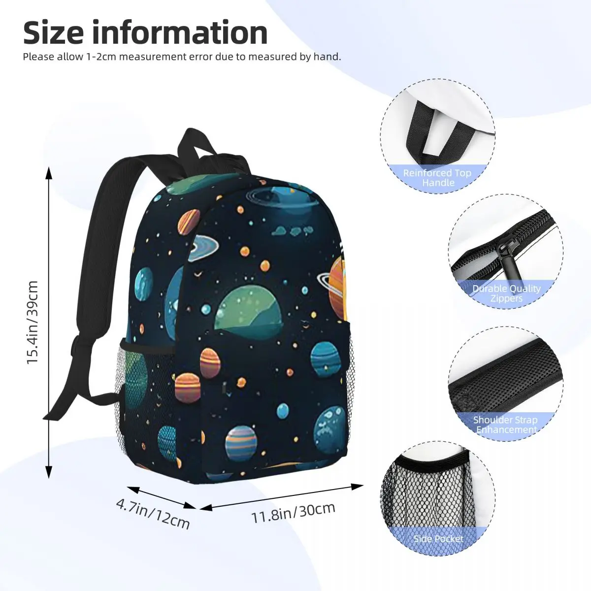 Solar System Space Planets Universe Backpack Student Boys Girls BookBag Men Women School Bag Laptop Shoulder Bags