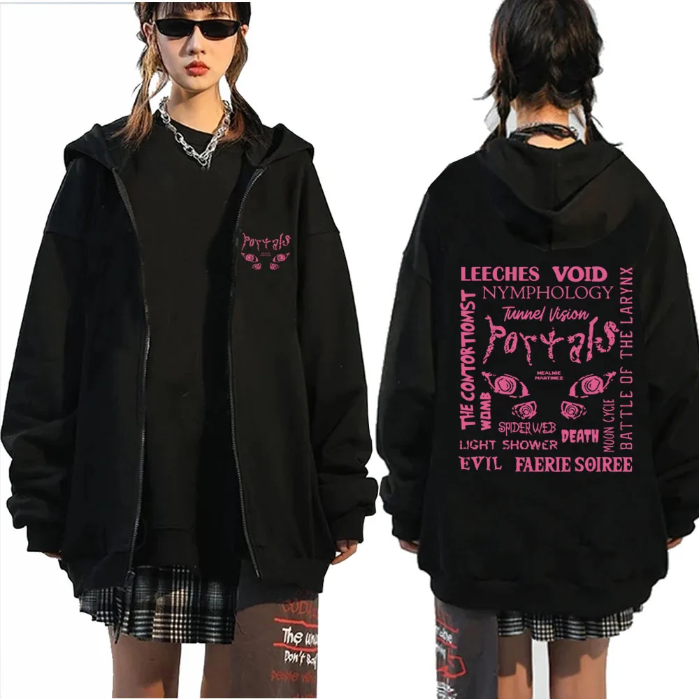 Popular Melanie Martinez Zipper Hoodie Harajuku Hip Hop Casual Loose Pullovers Unisex Streetwear