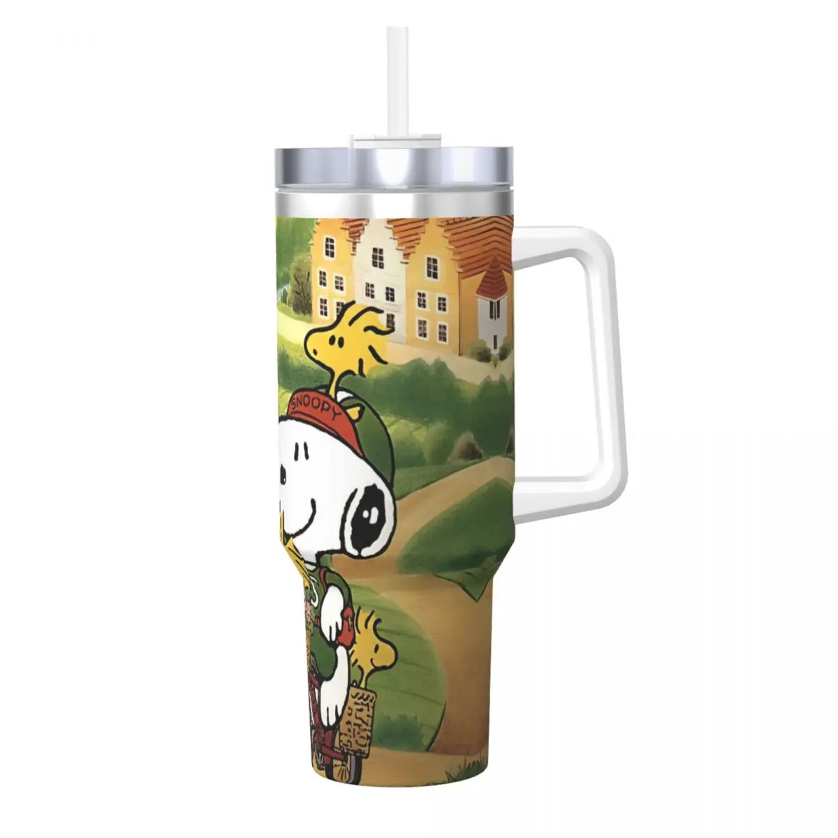 Stainless Steel Tumbler Snoopy Mugs Cup With Straws Miniso Travelist Cold Drink Water Bottle Insulated Large Coffee Mug