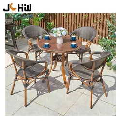 Factory Price Bistro Tables And Chairs Set Hotel Restaurant Coffee Shop Dining Table Set Aluminum Patio Garden Outdoor Furniture