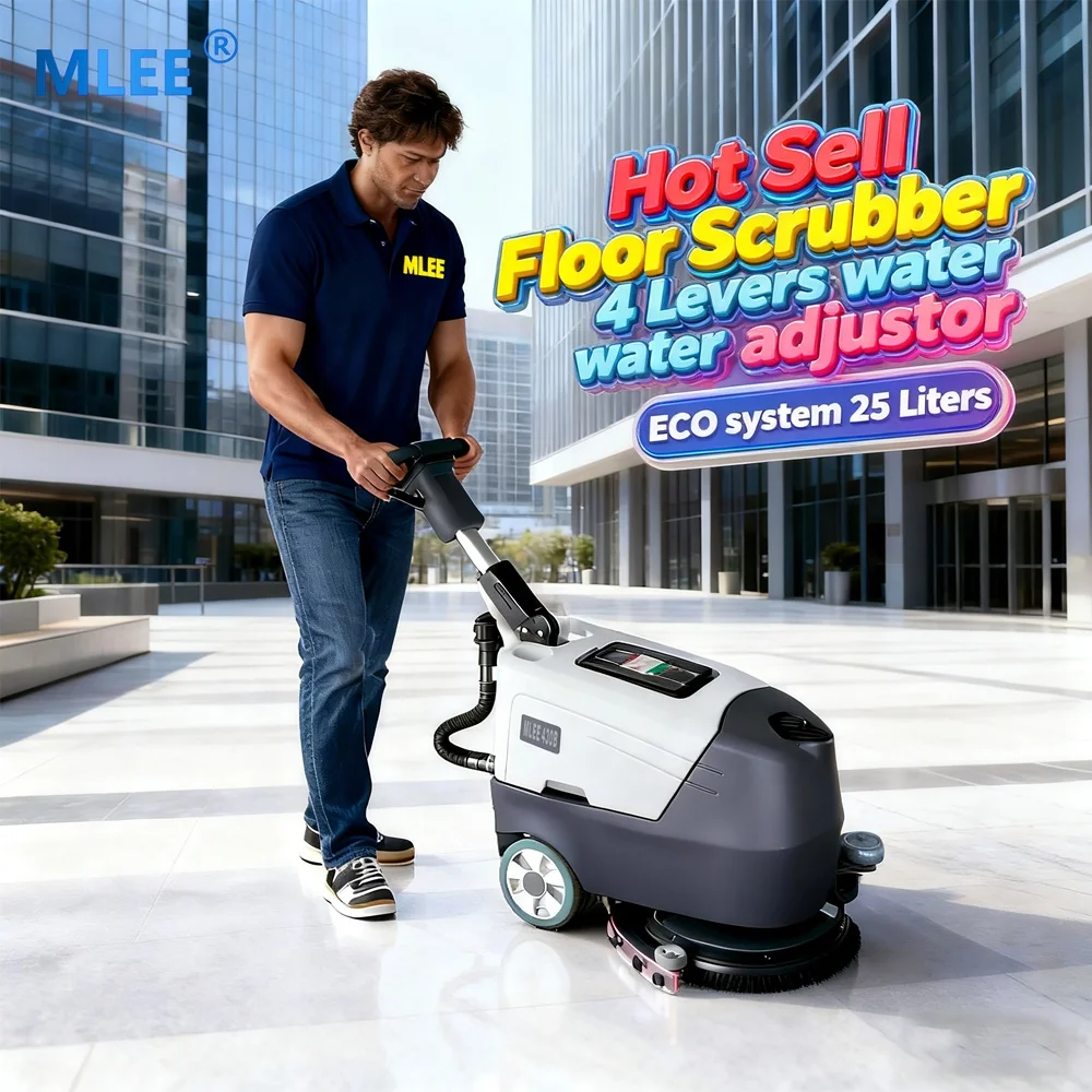 

MLEE 430B Hand Push Floor Scrubber Dryer Battery Small Auto Floor Cleaning Machine