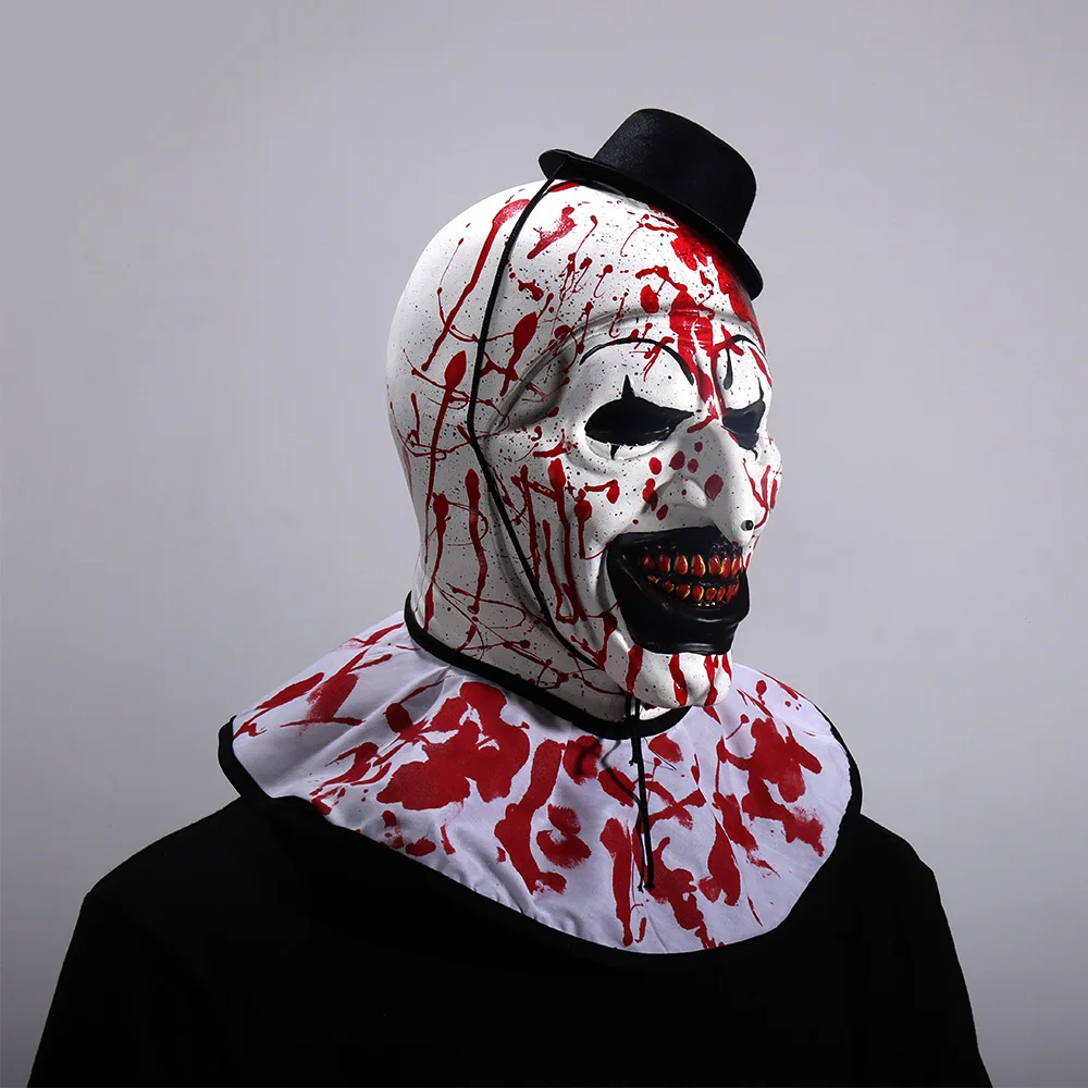 Horror Bloody Terrifier 3 Art The Clown Mask Cosplay Demon Joker Killer Latex Helmet Halloween Carnival Party Costume Props