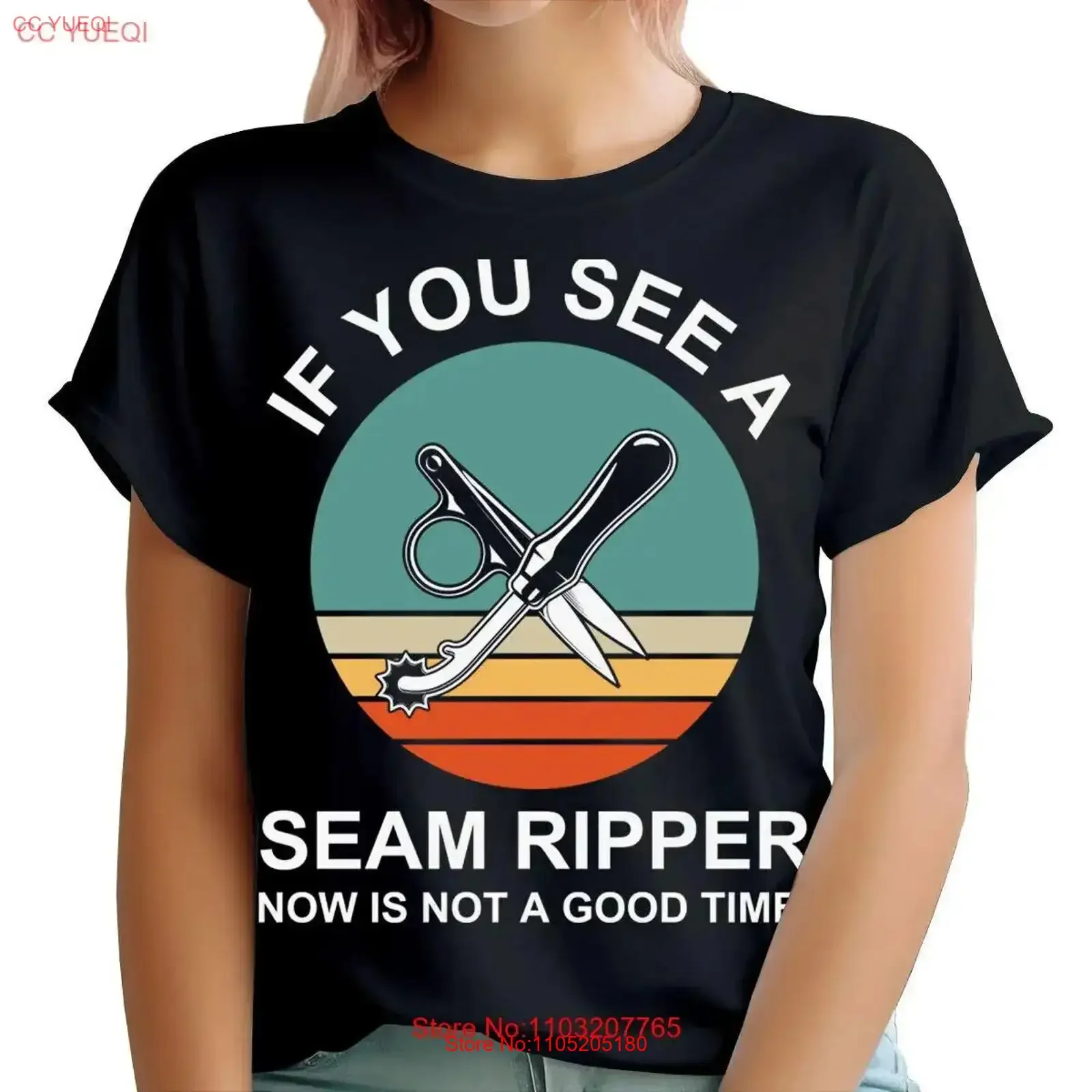 Funny Sew If You See A Seam Ripper Sewing Quilting Womens T Shirt TA 91 vintage Washed Slightly Stretched Comfortable