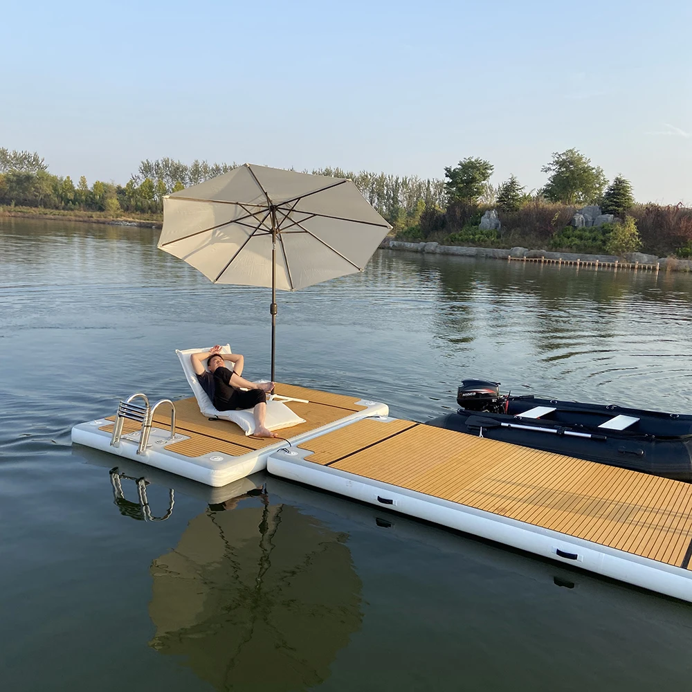 Inflatable Platform Floating Island Platform Leisure Pontoon Boat Dock for Yacht