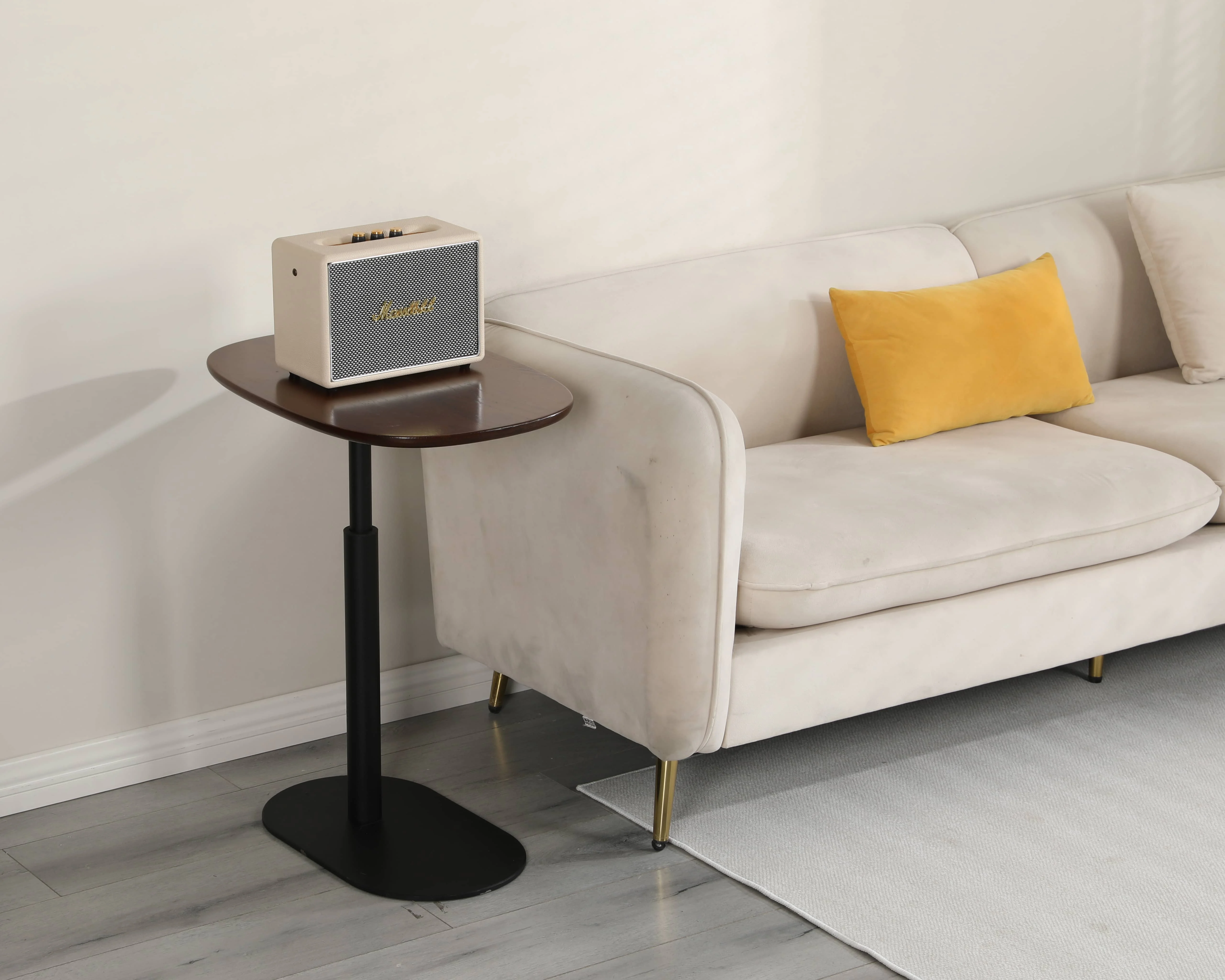 

Gas Lifting Height Adjustable Side Console Stable Desk Modern Minimalist Ergonomic 360° Rotating Swivel Living-room Table