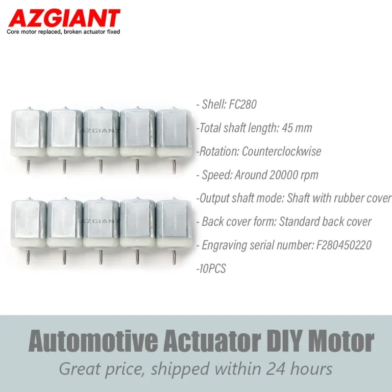 

AZGIANT 10PCS Micro DC Motor for Car Door Locks Rear Trunk Locks O-Shaft for DIY Repairs Side Wing Folding Actuator