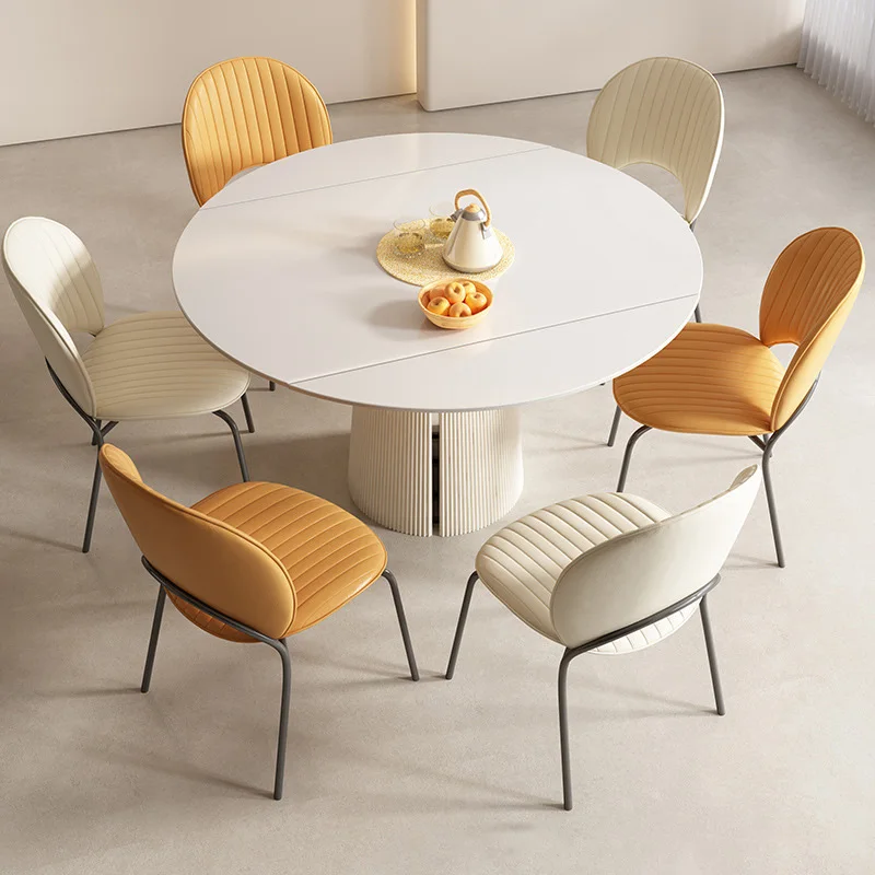 Joylove Shell Chair Nordic Home Designer Sun Sedia da pranzo Arte in pelle Casual Tè al latte Dessert Negozio Cafe Sedia smerlata