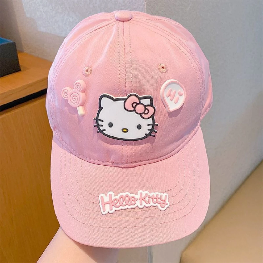 

Sanrio Hello Kitty Cute Cartoon Kids Baseball Cap Duckbill Cap Adjustable Sun Hat Spring Summer Boys Girls Fashionable Hat Gifts