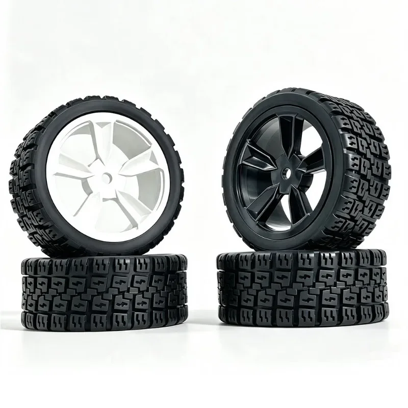 4PCS 70mm Rubber Tires and Rims Set For 1/14 MJX 14211 Arrma 1/14/16  RCQ130c RC Car Upgrade Parts
