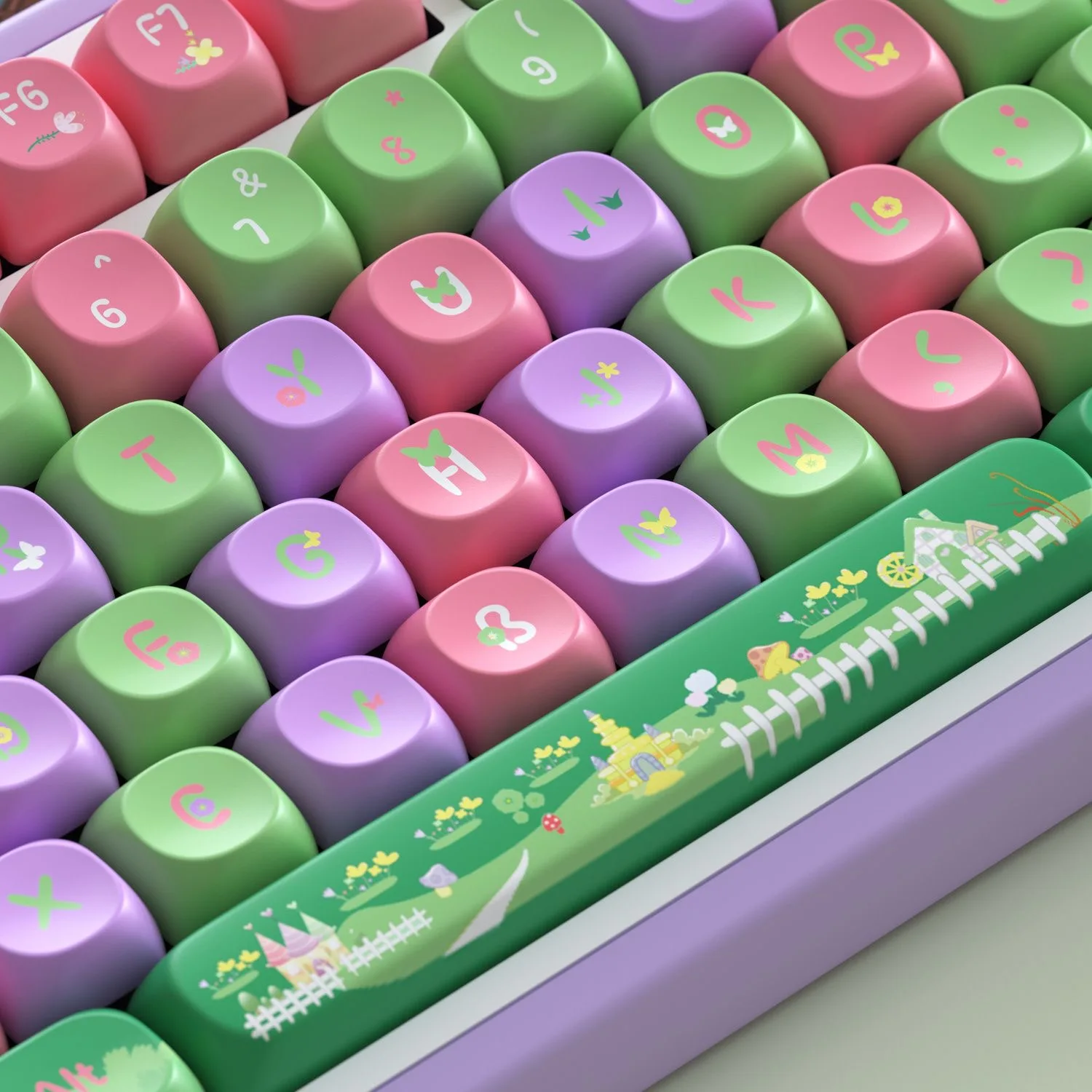 125/136 keys Green Forest PBT Keycaps personalized customized color keycap girls for Cherry MX Switches Mechanical Keyboard