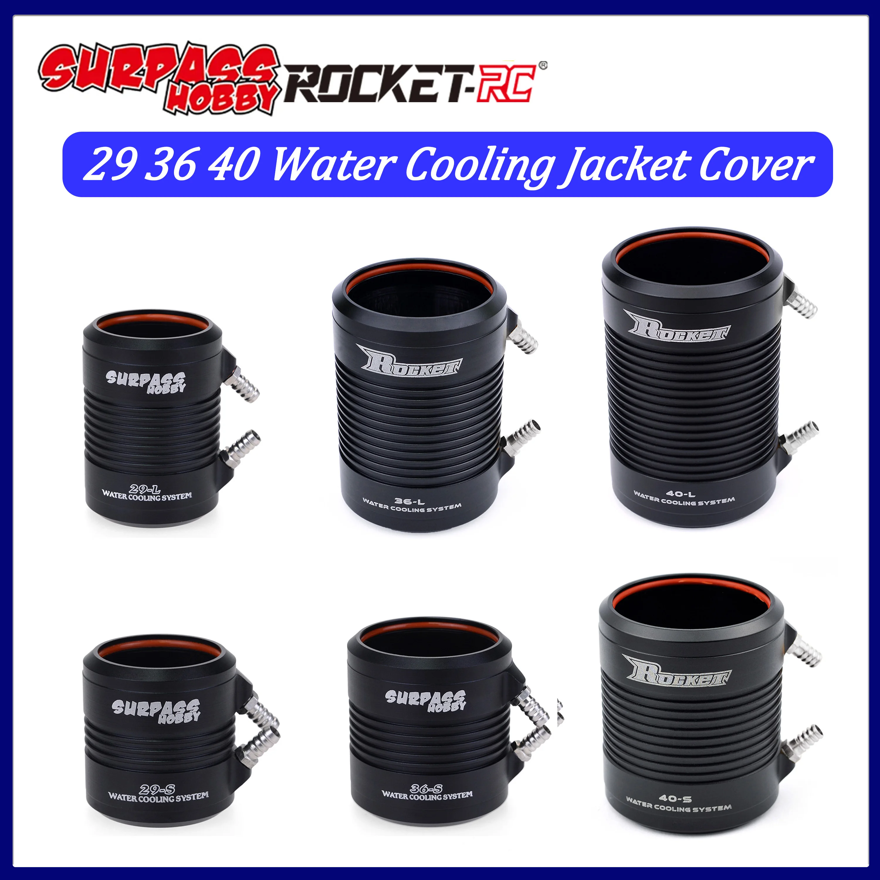 Rocket-RC 29 36 40 Water Cooling Jacket Cover for 2948 2968 3660 3670 3680 4074 4082 4092 5682 RC Boats Ship Brushless Motor