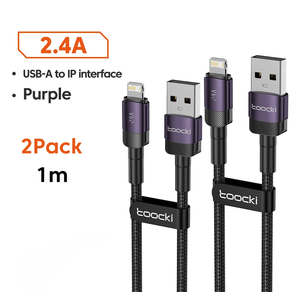 Toocki USB-Kabel für iPhone 14 13 12 Pro Max X XS XR 8 7 Plus iPad Schnellladegerät Aluminium iP-Kabel für iPhone-Datenkabel