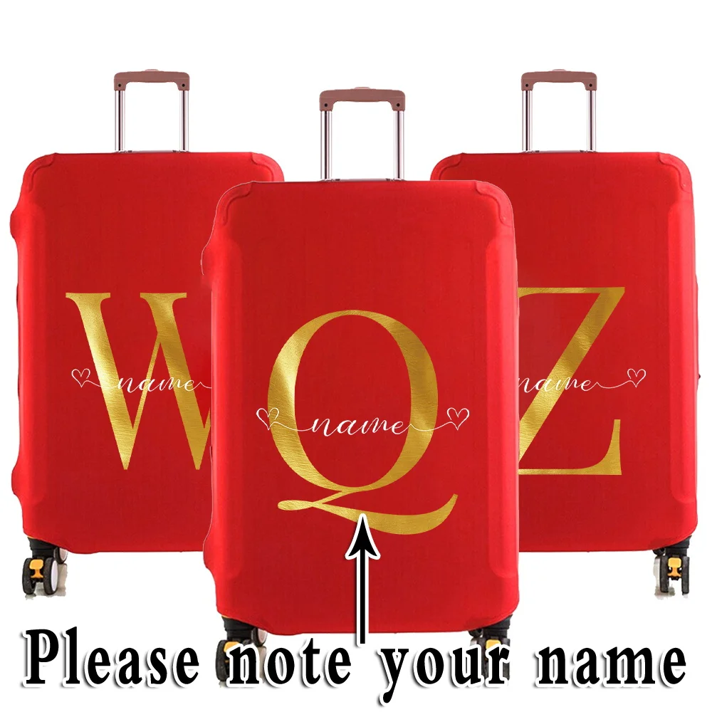 Custom Name Luggage Protective Cover for 18-28 Inch 26 Letter Thick Elastic Suitcase Dust Cover Trolley Case Travel Accessories