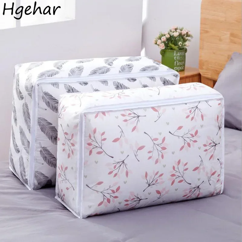 Print Clothing Covers Dust-proof Moisture Proof Quilt Storage Bags Large Capacity Clothes Organization Household Portable Pouch