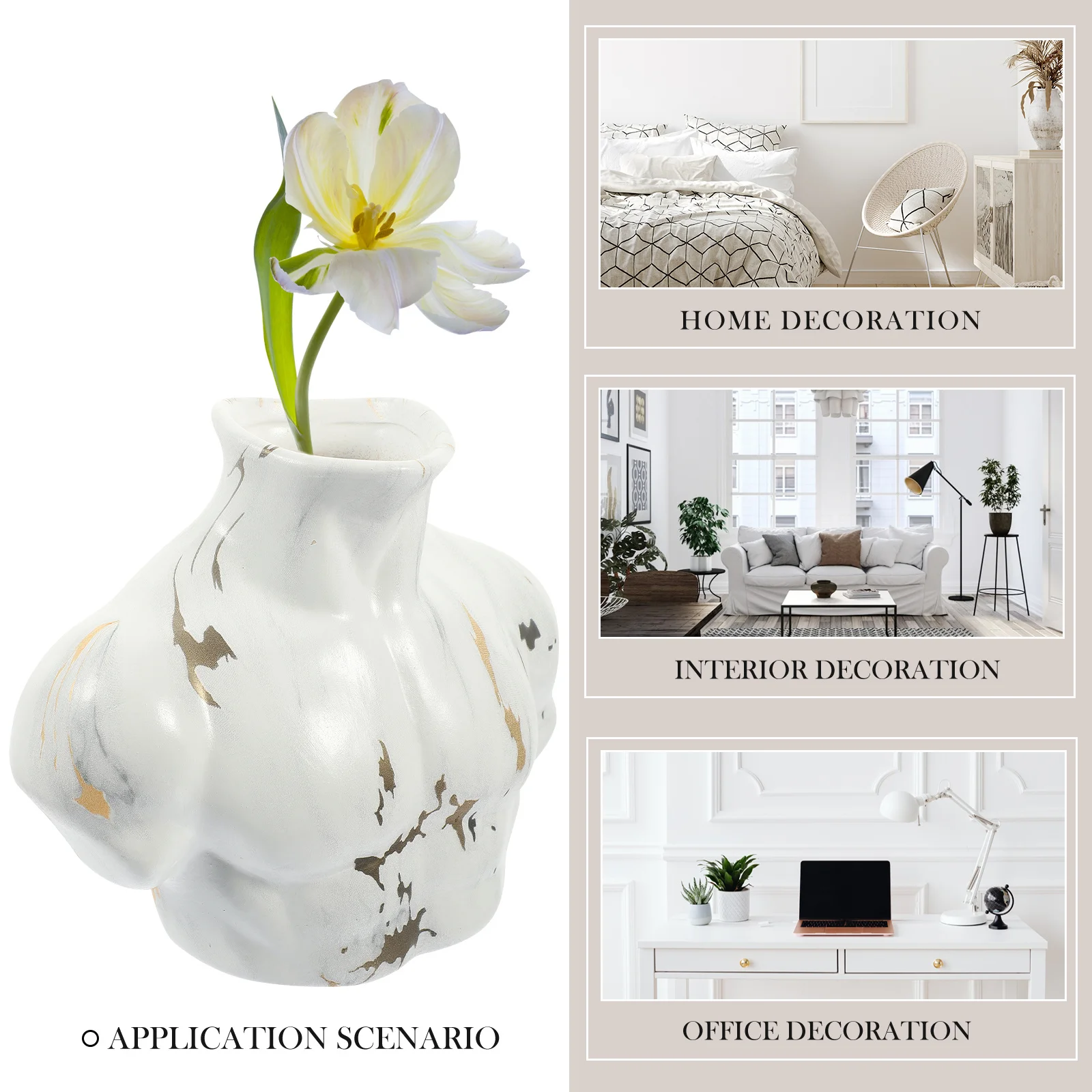 

Ceramic Flower Display Vase Marble Pattern Decorative Tabletop Flower Arrangement Holder Dried Floral Vase Lovely Vase,